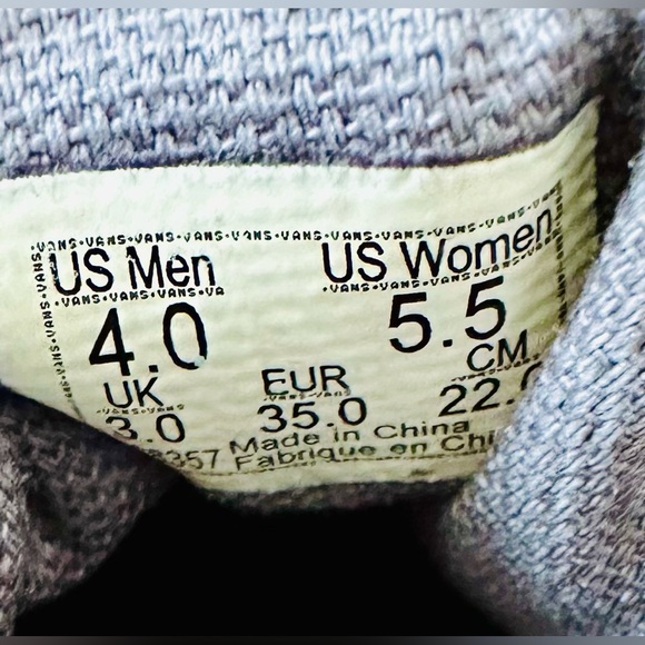 Vans Off the Wall Women’s High-Top Sneakers Gray w Black/White Accents Size 5.5 - Picture 4 of 9